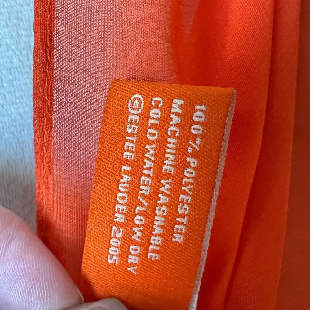 Estée‎ Lauder Orange White Floral Wrap Shawl Vintage 2005 Resortwear Beach Cover